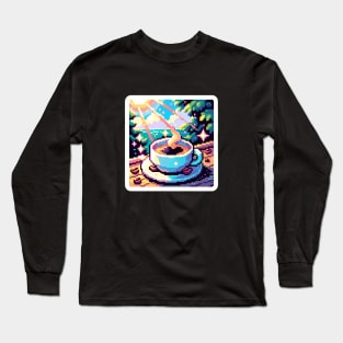 Coffee Brunch Cafe Vintage Since Established Retro Long Sleeve T-Shirt